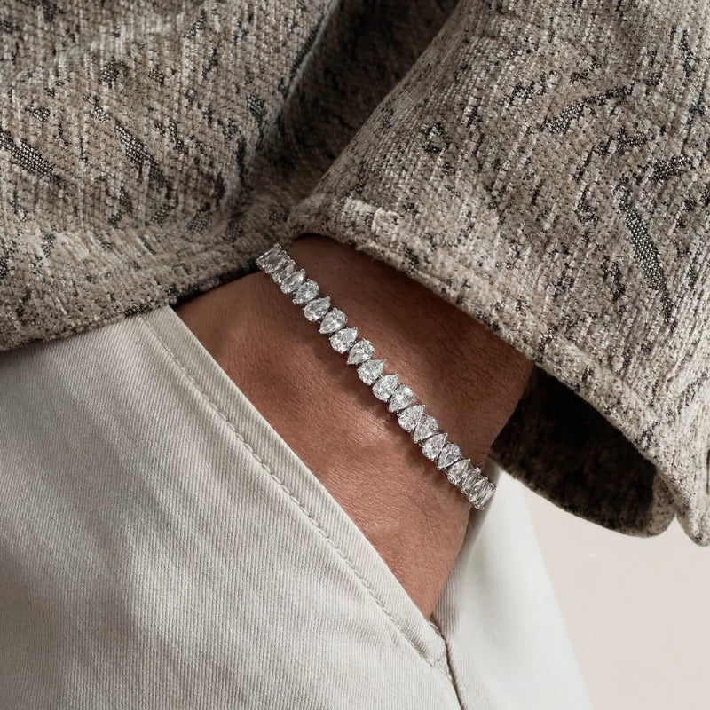 Vitt Drop-tennisarmband