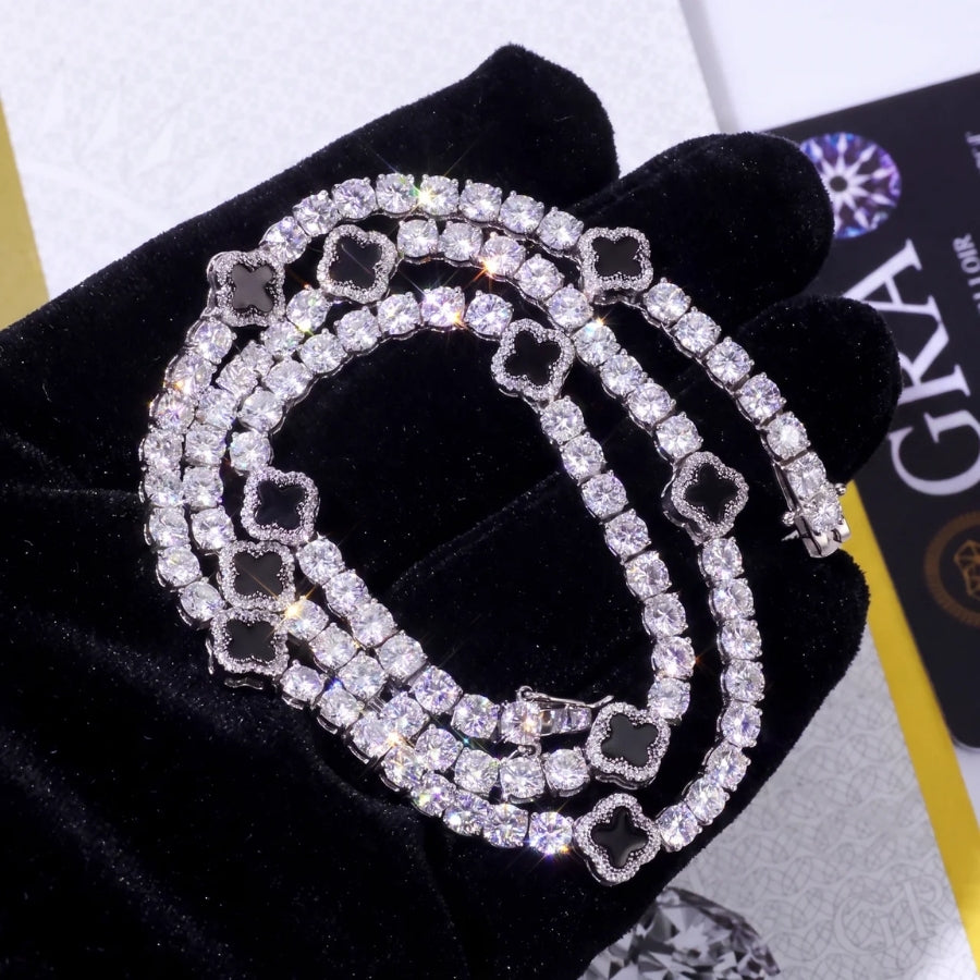 Noir Clover Tennis Chain - 4mm