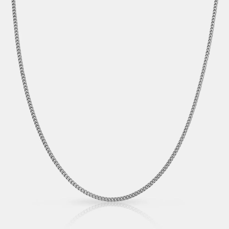 figaro style fine silver chain men