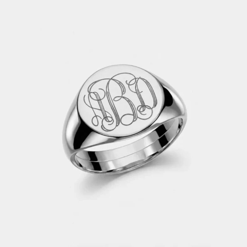 signet ring engraving monogram silver