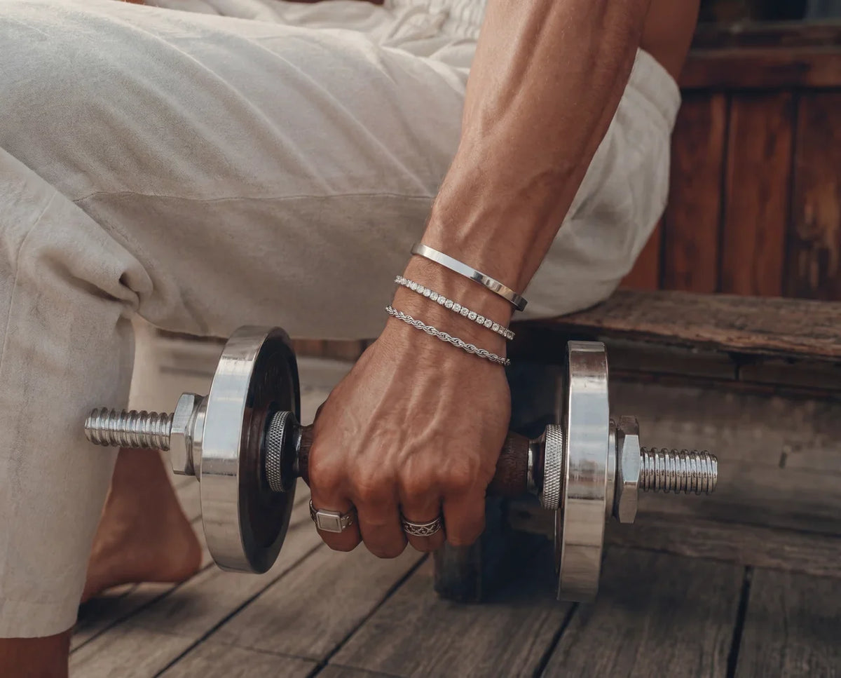 gym jewellery men bracelets dumbbell