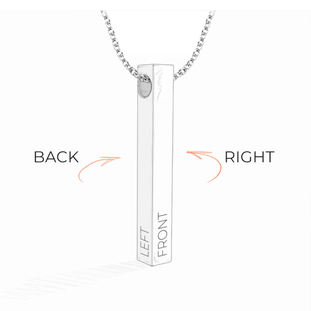 4 Sides Bar Custom Necklace - View 5