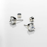 White Round Stud Earrings