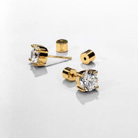 Gold Round Stud Earrings