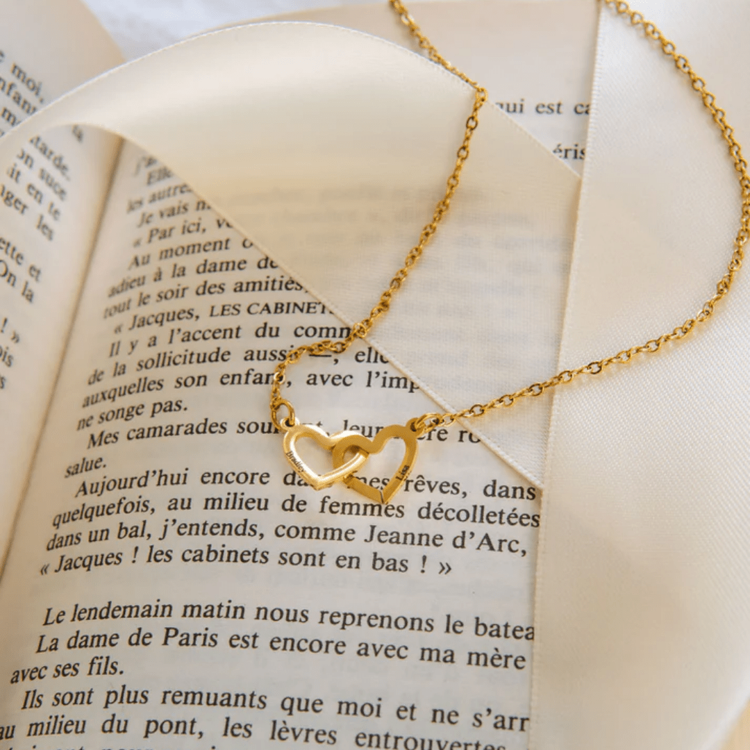 Intertwined Hearts Necklace - Custom 2 Names - View 4