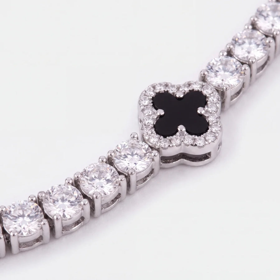 Noir Clover tenniskedja - 4mm